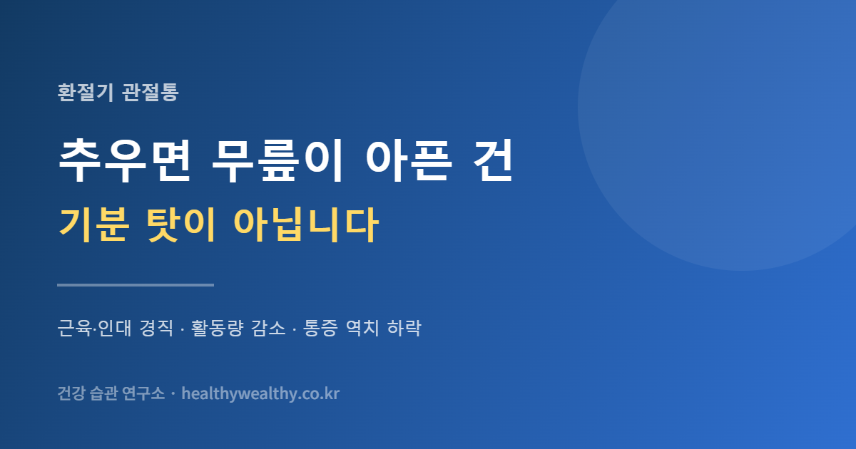 날이 추워지면 무릎이 아픈 건 기분 탓이 아닙니다 — 다만 관절이 나빠진 것도 아닙니다