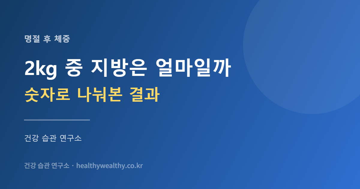 명절 뒤 늘어난 2kg 중 실제 지방은 얼마인가 — 숫자로 나눠봤습니다